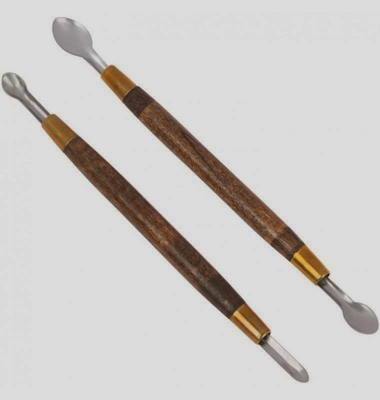 Morezmore M00149 2pc Kemper Clay Lift Set Spoon Shaped Sculpting Tools Pottery Straight QC1