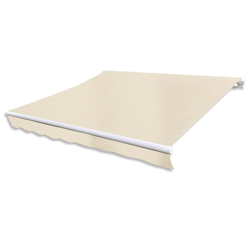Tenda da sole motorizzata con braccio articolato, 400 cm, bianco crema, con telecomando, telaio in alluminio e tessuto in poliestere con rivestimento in PU, impermeabile e antimacchia, con