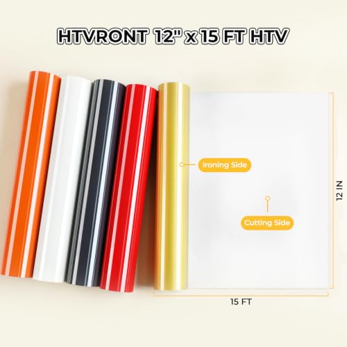 HTVRONT HTV Vinyl Rolls Heat Transfer Vinyl - 12" x 15ft Sky Blue HTV Vinyl for Shirts, Iron on Vinyl for All Cutting Machines - Easy to Cut & Weed for DIY Heat Vinyl Design (Sky Blue) by HTVRONT - Image 3