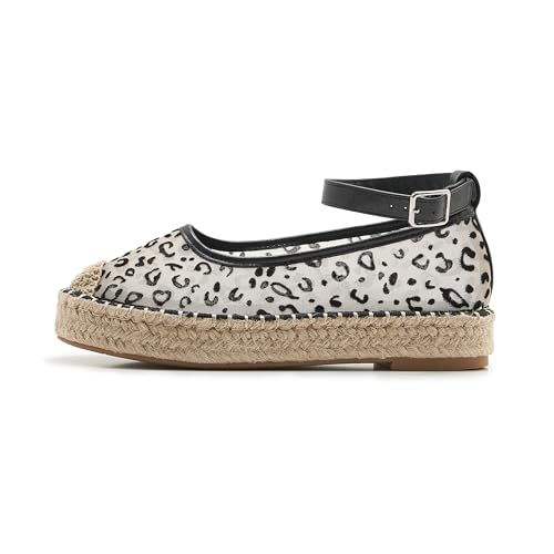 Mary Jane Espadrilles for Women Round Toe Ribbon Ballet Flat Espadrille Platform Sole Flats Comfortable Dress Shoes - Main Image