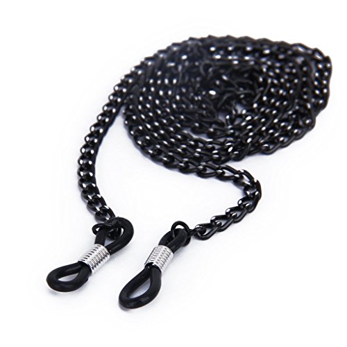 Gleader Moda de metal negro cadena de gafas de sol gafas termina ajustable titular de vidrio de retencion