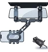 SINSEN Phone Mount for Car Rearview Mirror, Cell Phone Holder with Extra Vent Mounting Clip, 720°...