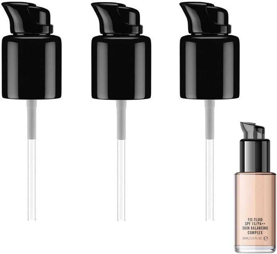 AZOFIA Black Replacement Foundation Pump Make-Up Cosmetic Liquid Foundation Make-Up Pump for MAC and Estee Lauder Double Wear Foundation (3PCS), As Show