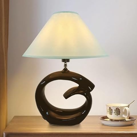 JuGuo 20.4" Bedside Ceramic Table Lamp - 3 Way Dimmable with USB Port & 3W LED, Touch Control and Artistic Design - Perfect for Bedroom, Living Room and Home Office Decor Cover