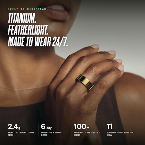 Image of ULTRAHUMAN Ring AIR - Smart Ring | No App Subscription Fee | Size First with Sizing Kit | Sleep, Activity & Heart Rate Tracking | Fitness Ring for Men & Women (Bionic Gold, 14)