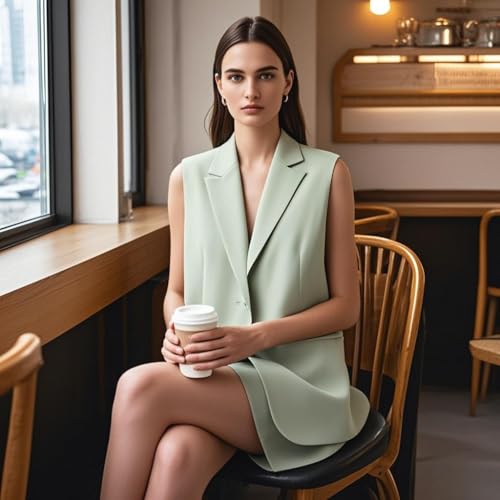 Summer Womens Sleeveless Blazer Vest Shorts Set 2 Piece Outfits Wedding Office Workout2