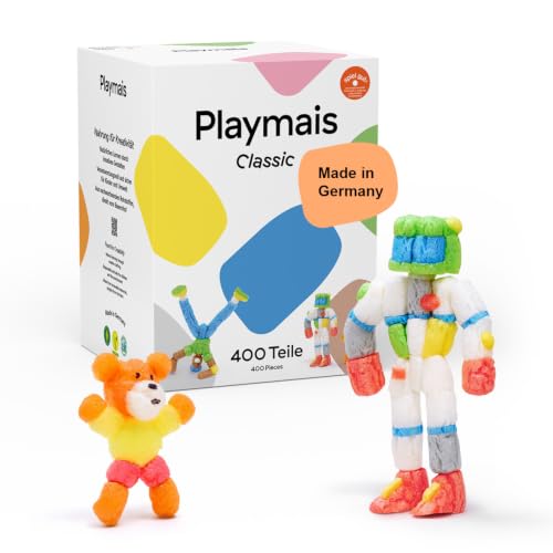 Playmais Basic 400 Teile | Bastelset | natürliches Spielzeug | inkl. Schwämmchen & Bastelmesser | vegan, verantwortungsvoll & sicher für Kinder & Umwelt | ab 3 Jahren