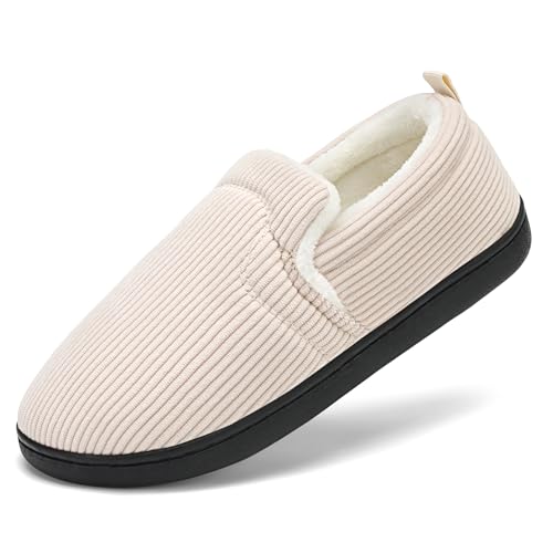 Mens Slippers for Women Slip on House Shoes Outdoor Indoor Warm House Slippers Closed Back Winter Slipper Corduroy
