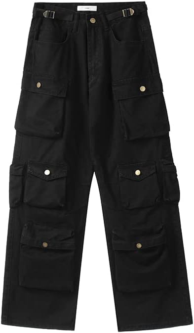 Women's Baggy Cargo Pants Y2K Clothing Multi-Pocket Relaxed Fit Jeans Fairy Grunge Clothes Alt Emo Streetwear - Image 5