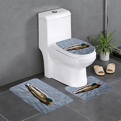 Badematten Set 3 Teilig,Toilettenmatte Set,3Er Badgarnitur Badezimmer Matte Set Dusch Bade Matte Vorleger Teppich 3D…
