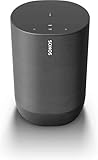 Sonos Move - Battery-powered Smart Speaker, Wi-Fi and Bluetooth with Alexa built-in - Black​​​​​​​ (Renewed)