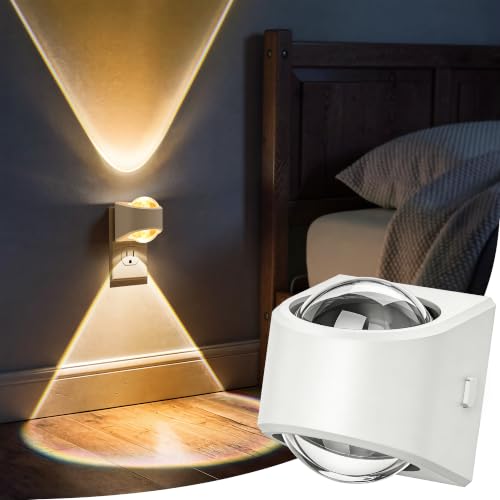 Image of Briignite Projector Night Light, Rotating Night Lights Plug into Wall Dimmable, Soft White 3000K, Dusk to Dawn LED Nightlight for Kids, Bedroom, Nursery, Bathroom, Home Decor, Gaming Room