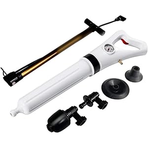 EndyAk Krachtige handmatige pneumatische baggeruitrusting voor verstopte leidingen – Hogedruk luchtafvoerblasterreiniger voor keuken- en badkamerafvoeren