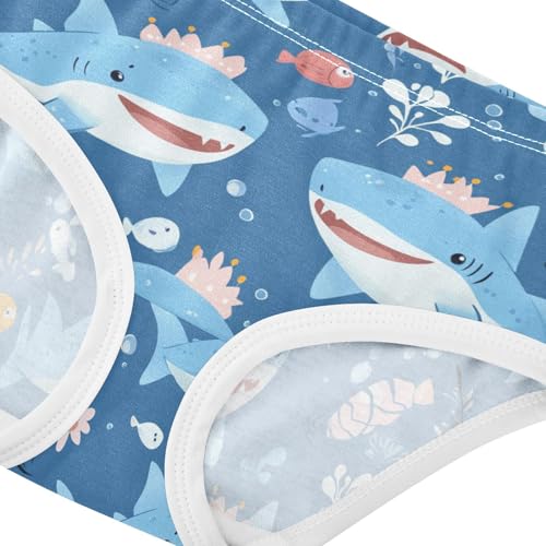Wusikd Sharks Little Crown Girls' Underwear Cotton Cute Girls Briefs Soft Toddler Underwear 2T4