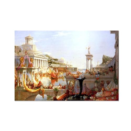 Impression sur toile Le cours d'Empire 3 Consommation peinture Thomas Cole 70x105cm