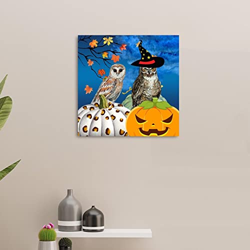 Décoration murale Halloween corbeau pour salon et cuisine en bois vintage - 5