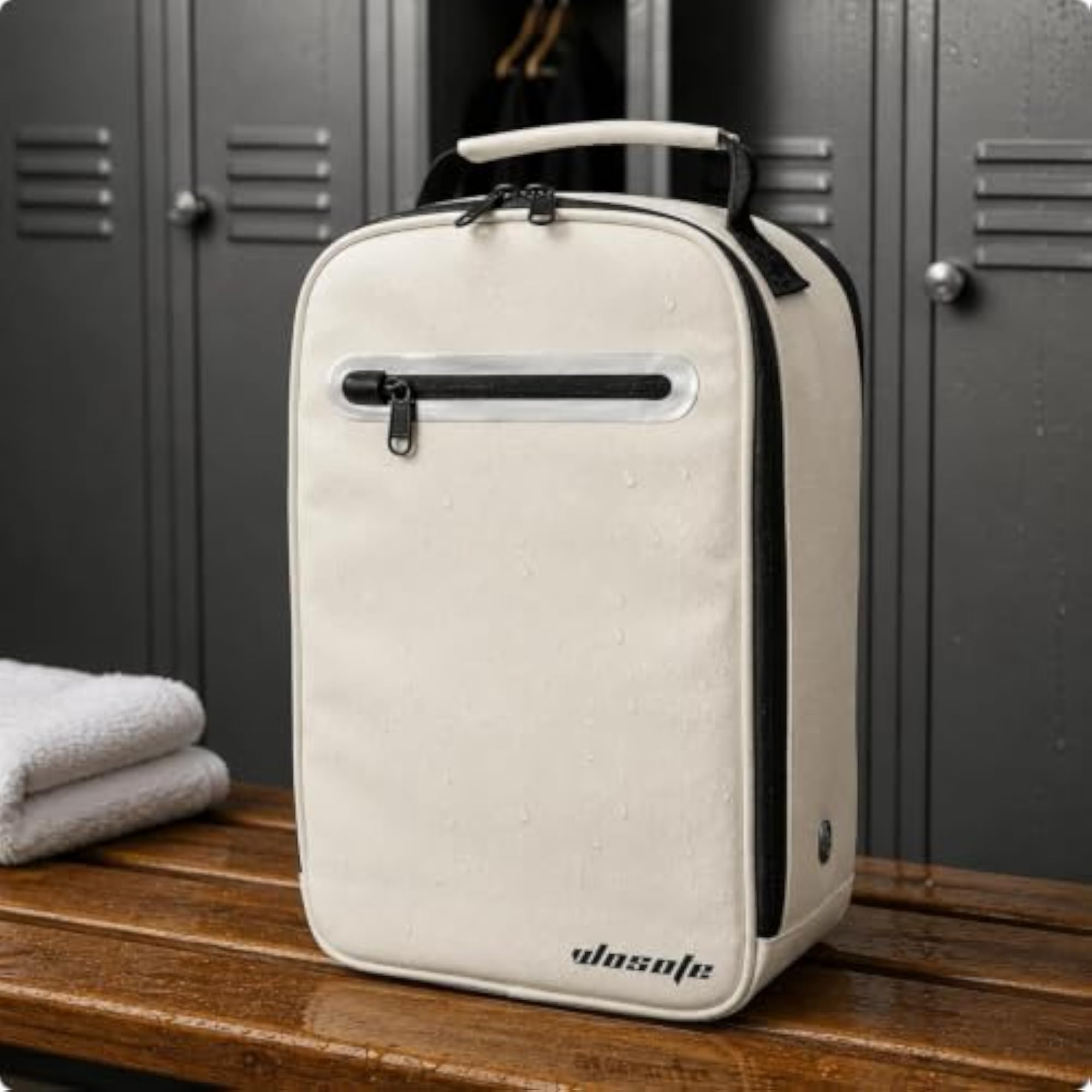 Upright Golf Shoe Bag, Rectangular Leather