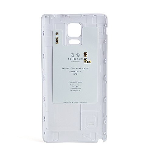 Ohpa Wireless Charger Receiver Battery Back Cover Case for Samsung Galaxy Note 4 SM-N910 (White)
