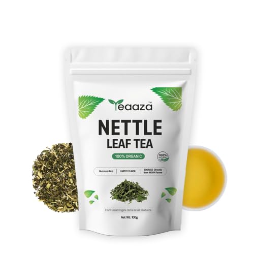 Image of Teaaza Organic Nettle Leaf Tea| Nettle Tea Leaves | 100 Grams, 50+ Cups | sourced from Himalayas| For Kidney Detox, Raising Hemoglobin & Joint Health