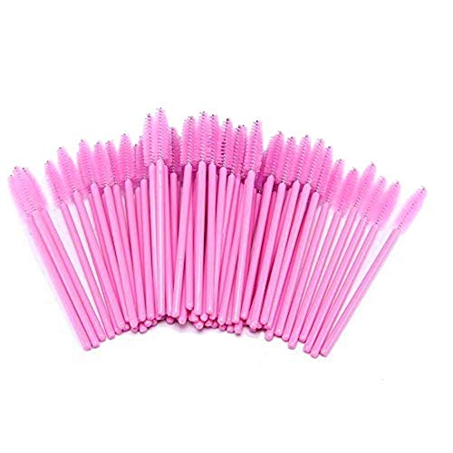 300PCS Disposable Light Pink Eyelash Brushes Mascara Wands Makeup Brush Kit Cosmetic Applicators