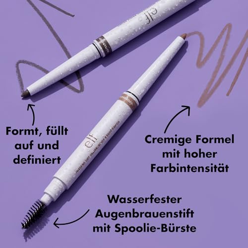 e.l.f. Instant Lift Waterproof Brow Pencil, Langanhaltender Augenbrauenstift Zur Pflege & Formung Der Augenbrauen, Vegan & Tierversuchsfrei, Neutral Brown