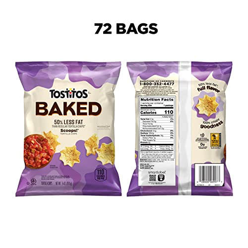Image of Tostitos, Oven Baked Scoops! Tortilla Chips, 0.875 Ounce (Pack of 72)
