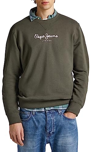 Pepe Jeans Herren Edward Crew Sweatshirt, Green (Olive), S