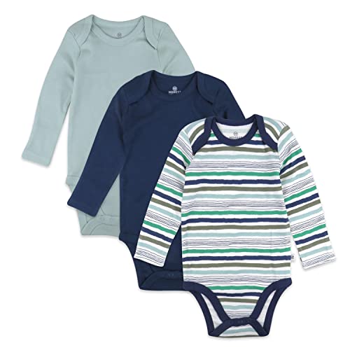 Image of HonestBaby Baby 3-Pack Long Sleeve Bodysuits One-piece Organic Cotton for Infants