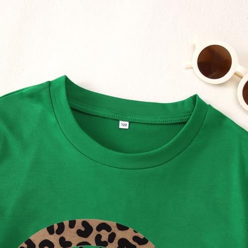 Image of CM C&M WODRO Kid Girl St Patrick's Day Shirt Lucky Clover T-Shirt Short Sleeve Cute Irish Shamrock Rainbow Graphic Tees Tops
