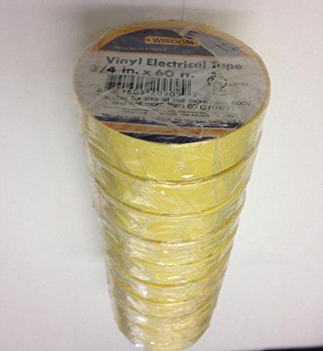 Wisdom 28-ET260-2 General Purpose Vinyl Electrical Tape Roll, 60' Length x 2