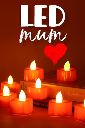 8 Adet Mini Led Mum Takımı Pilli Dumansız Alevli Ledli Dekoratif Yapay Mum Dekor Işığı (8 Adet (Kalp Kırmızı 4 cm))