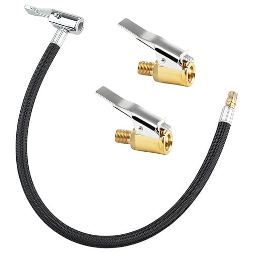 Wefaly 2 Pièce 8mm Adaptateur de Valve de Pneu de Voiture, 40cm Gonfleur Pneu d'extension Embout...