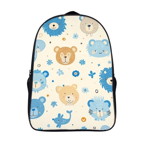 Mochila escolar de oso para guardería infantil y preescolar en color azul