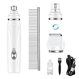 AMIR (2021 New) 2 in 1 Dog Nail Grinder and Pet Hair Trimmer, Electric Dog Grooming Kits, Wireless Gentle Claw Grinder, Low Noise USB Rechargeable Hair Trimmer, Grooming Clippers for Dogs, Cats, Pet