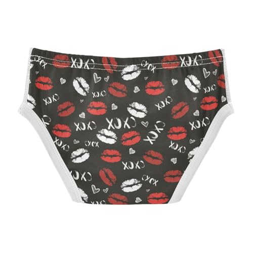 Boys' Exclusive Briefs Toddler Underwear 95% Combed Cotton Boxerbriefs 2T Lip - Print and Heart 272