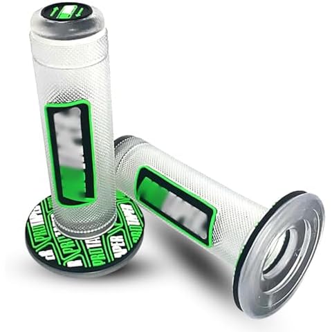 ROMLCBIZ Motorcycle Grips 7/8"" 22mm Universal Powersports Dirt Pit Bike Grips Compatible with ATV Pocket Bikes Mini Quads Dirtbike, Pro Taper, Transparent-Green Cover