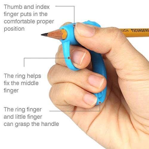 Pencil Grips, Firesara Original Pencil Aid Grips Set 3 Fingers Sets Ergonomic Writing Aid For Kids Preschoolers Children Adults Special Needs For Lefties Or Righties (Pink,Green,Blue) #TOP1