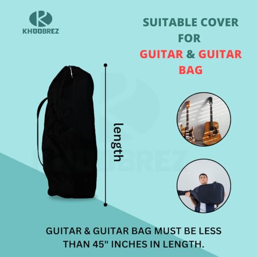 Image of KHOOBREZ Waterproof, Dustproof and Washable Cover for Guitar and Guitar Bag Backpacks GTC1(Black)