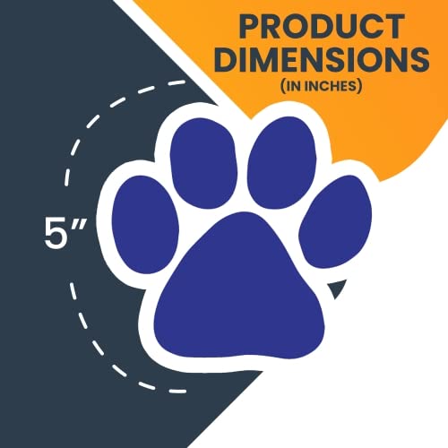 Image of Blue Pawprint Car Magnet 5 Inch, Dog Lover Gift | Heavy duty magnetic decal for car, truck, SUV or fridge, full color UV printed