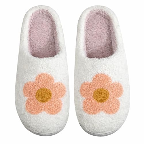 Image of LNERIP Animal Slippers Fruit Slippers Plant Slippers Various Cartoon Patterns Fluffy Soft Memory Foam Retro Indoor Outdoor Home Couple Shoes