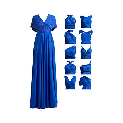 Bridesmaid Infinity Dress, Women's Long Formal Dresses with Bandeau A-Line Evening Gown Cocktail Wrap Dress Convertible Long Dress Royal Cover