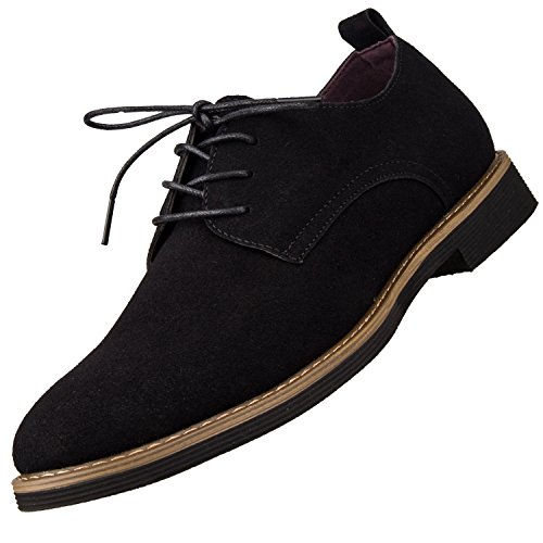 [WEIDANSIER] ビジネスシューズ メンズ カジュアルシューズ レースアップシューズ メンズ メンズ靴 スウェード ブーツ ウォーキングシューズ レースアップ ローカット シューズ 防水 防滑 軽量 通気性 靴 ビジネス カジュアル 通勤 通学 スニーカー 春 夏 秋 冬 26.0cm 黑