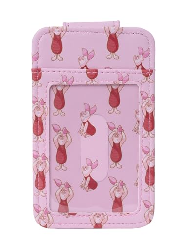 Image of Disney Card Holder Women Slim Wallet Small Piglet Pink