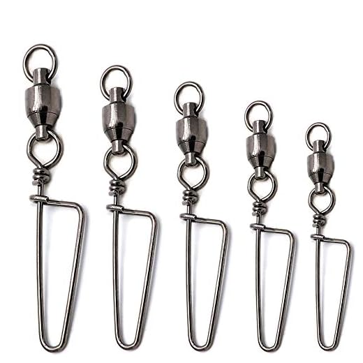 Mingyang Fishing Snap Swivels Saltwater Fishing Ball Bearing Swivels Stainless Snap Barrel Swivel Saltwater for Lake Sea Rive Fishing 1#(20Pack)