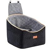 Babyboat Dog Car Seat for Small & Medium Pet Adjustable Height Dog Booster Car Seat with 2 Cushion Up to 30lbs Pet Detachable Travel Pet Bed with Remove Cover, Storage Pockets - Black