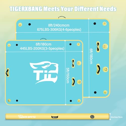 TIGERXBANG TGERXBANG Inflatable Floating Dock Swim Air Platform Multi-People Floating Island Raft for Lake Pond Pool Beach Ocean, 8ft by TIGERXBANG - Image 2