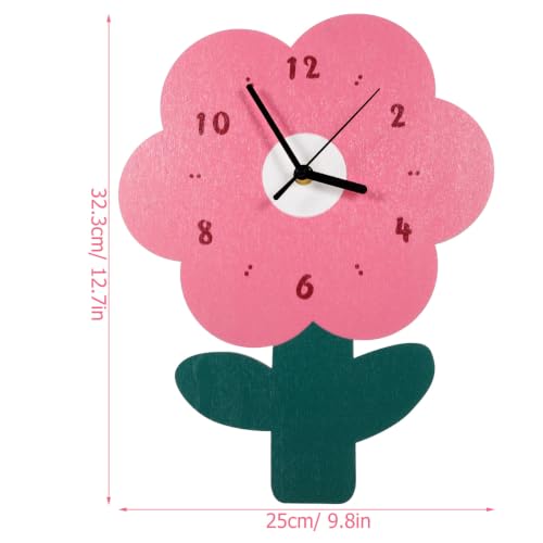 IMIKEYA Flower Wall Clock Silent Non-Ticking Wooden Wall Clock Battery Operated Decorative Room for Home Office Bedroom Living Room Decor 12.71 X 9.84 X 0.78 in by IMIKEYA - Used condition - Image 4