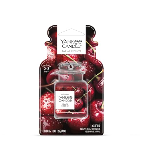 Image of Yankee Candle Car Jar Ultimate Black Cherry, Up to 30 Days Continuous Fragrance, True-to-Life Scent, Essential Oils, Ideal for Cars and Small Spaces