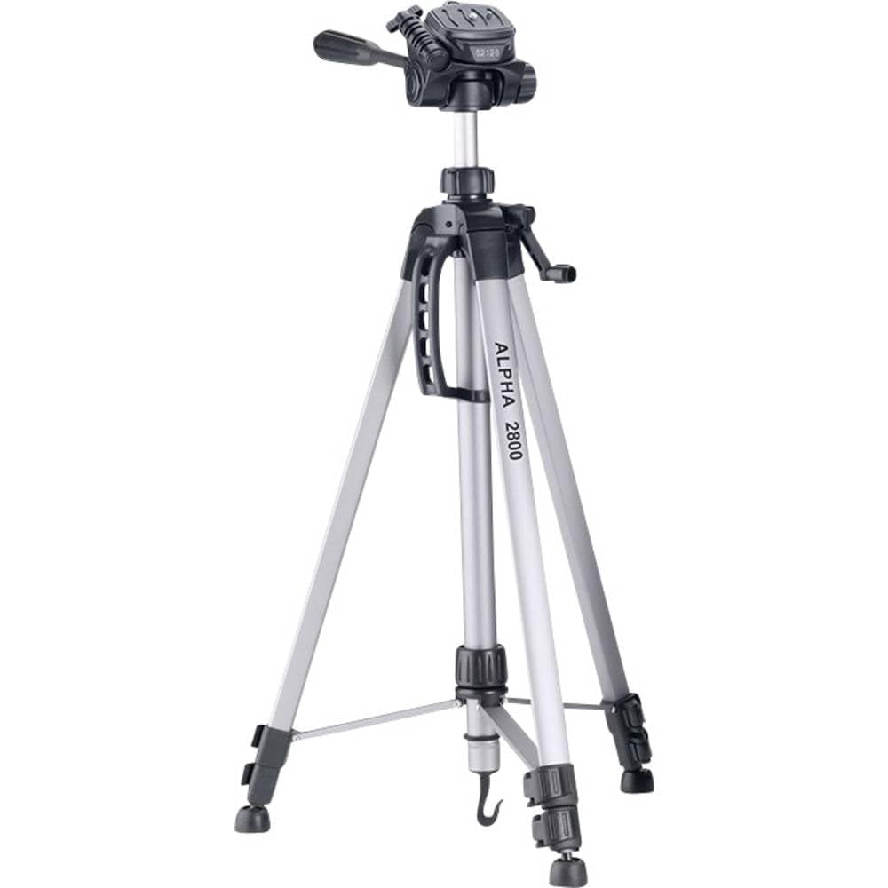 Cullmann Germany 52128 Kit Trépied à manivelle 184 cm ultraléger 1250 g avec étui et tête à 3 voies pour appareil photo photo compact DSLR CSC BRIDGE DV Alpha 2800 Argenté