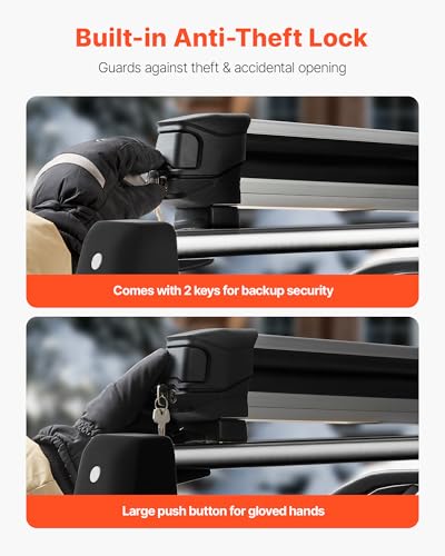 image for VEVOR Ski & Snowboard Roof Rack, Carry up to 4 Pairs of Skis or 2 Snow